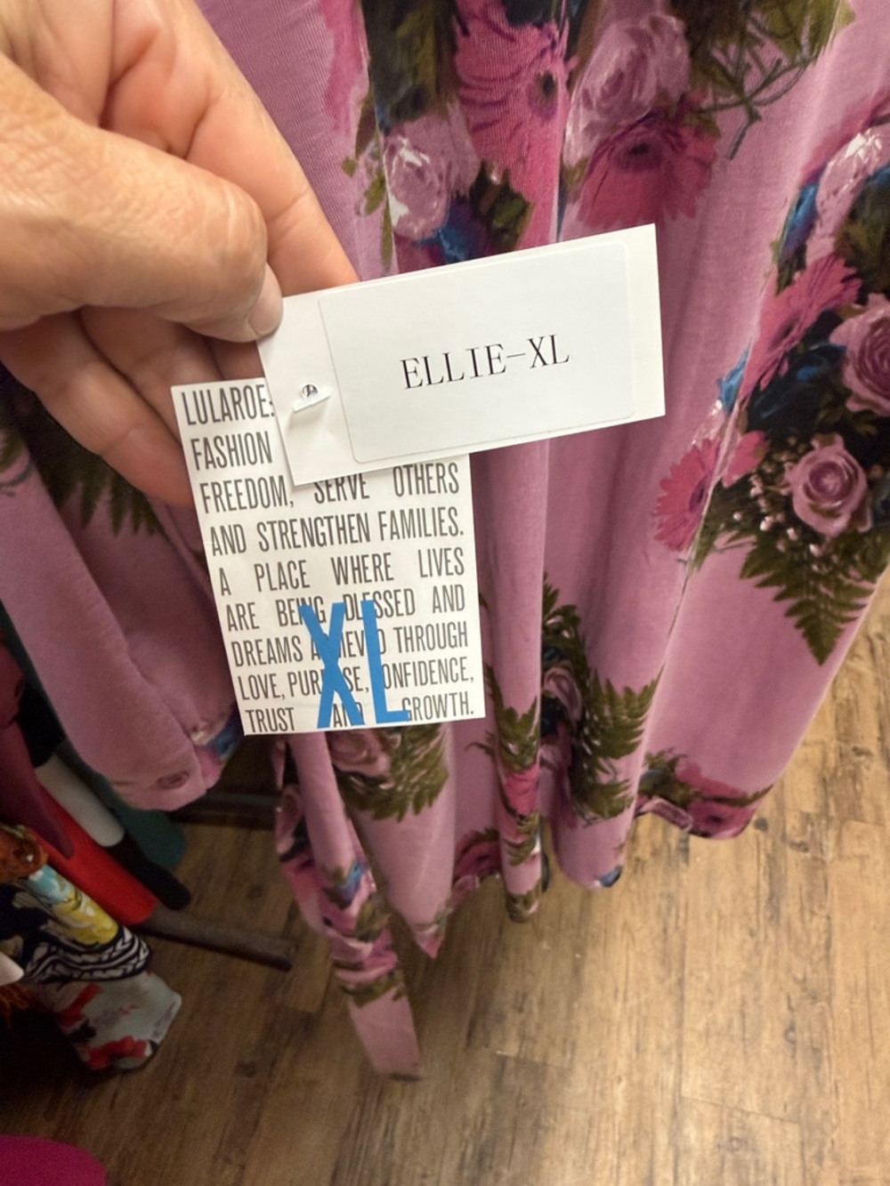 LuLaRoe Mauve Pink Floral Midi Shirt Dress - Picture 7 of 7